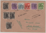 Berlin W., 1948, Mi.- Nrn.: SBZ: 166 I (4x) + Bizone, div., in MiF auf R.- Auslandsbrief von Berlin nach Busto Arsizio (It.), RR!
