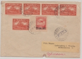 UDSSR, 1931, 45 Kop. MiF auf Auslandsbrief von Moskau nach Ludwigsburg