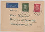BRD, 1950,  Mi. Nr.: 121- 22 als Satz- MiF auf Luftpost- Fernbrief, von K.... nach Berlin