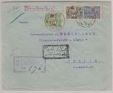 Osmanisches Reich / Türkei, 1916, interessante 3- Farben MiF auf R.- Auslandsbrief von Smirna nach Berlin, mit Zensur!