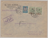 Osmanisches Reich / Türkei, 1917, interessante MiF auf Auslandsbrief von Pera nach Berlin, mit Zensur!
