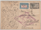 Argentinien, 1930, 1,5 Pesos- Überdruck- MiF (+1 Marke abgefallen) auf Zeppelinpostkarte Argentinien nach Halberstadt (D)