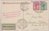 Weimar, 1926, Mi.- Nr.: 378+ 379 als MiF auf Lupo- Fernpostkarte von FF / M nach Berlin- Spandau
