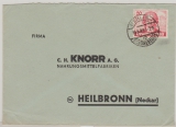 Berlin, 1949, Mi.- Nr.: 62 als EF auf Fernbrief von Berlin nach Heilbronn