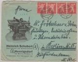 Berlin / BRB, 1946, Mi.- Nr.: 5 A (4x) als MeF auf Fernbrief (mit nettem Werbebriefumschlag) von Hennigsdorf nach Berlin