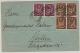 DR- Infla, 1923, Mi.- Nrn.: 235 (2x) + 236 (4er- Block) als MiF auf Fernbrief von Nechlin (?) nach Stettin, gepr. Infla