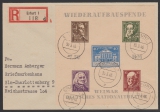 SBZ - Thüringen, 1946, Mi.- Nr.: Block 3 B, als EF auf Einschreiben- Fernbrief von Erfurt nach Berlin, FA Dr. Jasch: e+e!