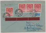 Berlin (in BRD verwendet), 1950, Mi.- Nr.: 71 (4x!) als MeF auf Eilboten- fernbrief von Dassel nach Barsinghausen