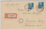 FRZ / Baden, 1947, Mi.- Nr.:  11 (2x) als MeF auf Einschreiben- Fernbrief von Konstanz nach Berlin