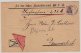 DR, Germania, 1920 (?), Mi.- Nr.: 89 als EF auf Nachnahmebrief von Altena (?) nach Dammerkirch