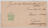 Osmanisches Reich / Türkei, ca. 1900, 10 Piaster EF auf Auslandsbrief von Salim (?) nach FF/M