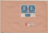 Berlin (in BRD verwendet), 1954, Mi.- Nr.: 104 (Paar vom Ur) als MeF auf R. - Fernbrief von Wilhelmshaven nach Idar- Oberstein