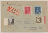 DDR / SBZ, 1952, Mi.- Nrn: (SBZ) 221 SR, u.a. DDR, in MiF auf Einschreiben- Fernbrief von Geising nach Ebersbach