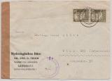 DDR / SBZ, 1952, Mi.- Nr.: SBZ 221(2x), in MeF auf Auslandsbrief von Leipzig nach Wien, mit Zensur