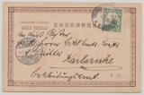 Kiautschou, 1905, Mi.- Nr.: 6, als EF auf Bildpostkarte (Spott) von Tsingtau nach Karsruhe