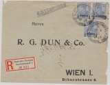 DAP Türkei, 1905, Mi.- Nr.: 14 II (3x) MeF auf R.- Auslandsbrief- Vorderseite von Konstantinopel nach Wien