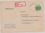 Bizone, 1948, Mi.- Nr.: 51 I als EF auf Einschreiben- Fernbrief von Marburg nach FF/M