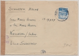 Bizone, 1949, Mi.- Nr.: 89 als EF auf Auslandsbrief von Göttingen nach Kulladal (Schweden), mit Zensur