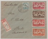Danzig, 1923, Mi.- Nrn.: 133- 137 in MiF auf Luftpost- Einschreiben- Fern- Satzbrief, von danzig nach Berlin, Stempel geprüft!