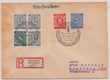 D., Kontrollrat / West, 1948, Mi.- Nr.: W 158, (u.a. Marken) auf Einschreiben- Fernbrief von München nach Augsburg