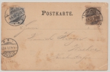DR, 1901, Mi.- Nrn.: 52 + 54 in MiF auf Fern- Bildpostkarte von Neumünster (Neues Rathaus) nach Itzehoe