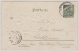 DR, Germania Reichspost, 5 Rpfg.- GS- Ausschnitt auf Präge- Bildpostkarte (!!!) von Freiburg nach Saulhausen (?)