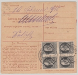 Bayern, 191, Mi.- Nr.: 95 I (2x vs.) + 98 I (4x rs.) als MiF auf Paketkartenstammteil für ein Eilboten- NN-Paket von von Ludwigshafen nach Kaiserlautern