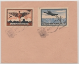 Polen, 1921, 25 MK + 100 Mk. Flugtag- Posnan- Ausgabe, auf Umschlag, mit Sonderstempel, nicht gelaufen