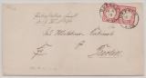 DR, Brustschilder, 1872, Mi.- Nr.: 19 (2x, / als 2er-Streifen!), als MeF auf Dienst- Fernbrief von Oppeln nach Berlin