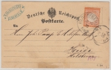 DR, Kaiserreich, Brustschilder, 1872, Mi.- Nr.: 14 als EF auf Fernpostkarte von Elberfeld (AD- Stempel!) nach Heide, geprüft