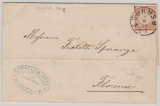DR, Kaiserreich, Brustschilder, 1874, Mi.- Nr.: 27, als EF auf Auslandsbrief,  von Worms nach Florenz (It.), sehr seltene Frankatur!