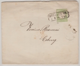 DR, Kaiserreich, Brustschilder, 1874, Mi.- Nr.: 17, als EF auf Fern- Drucksachenbrief von Dresden (AD- Sa.- Stempel) nach Coburg