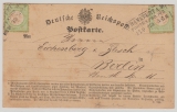 DR, Kaiserreich, Brustschilder, 1873, Mi.- Nr.: 23 (2x), als MeF auf Fernpostkarte von FF/ M nach Berlin