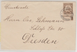 Dt. Kolonien, Marshall- Inseln, 1909, Mi.- Nr.: 13 in EF auf Drucksachen- Brief Vorderseite von Jaluit nach Dresden