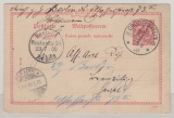 DSWA, 1900, 10 RPfg.- GS- Karte (Mi.- Nr.: P2), gelaufen von Grootfontein nach Brandenburg, nachgesandt nach Berlin