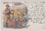 DSWA, 1905, Werbe- Bildpostkarte, gelaufen per Feldpost von Keetmannshoop nach Berlin