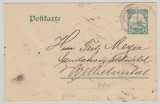 DOA, 1910, 4 Heller- GS (P18), Bahnpoststempel Usambara, Zug 1, von Tanga nach Wilhelmstal