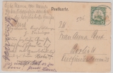 DOA, 1906 (?), Mi.- Nr.: 31 als EF auf Bilpostkarte von Usambara (blau!), gelaufen nach Berlin