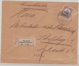 DOA, 1909, Mi.- Nr.: 28 (b) als EF auf Einschreiben- Fernbrief von Daessalam, gelaufen nach Straßburg