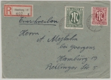 AM- Post, 1946, Mi.- Nr.: 33+ 35 in MiF, auf Einschreiben- Ortsbrief innerhalb von Hamburg, Befund Hettler BPP!