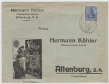 DR, 1913, Mi.- Nr.: 87I als EF auf Schiffspostbrief Per  Dt. Seepost Linie Hamburg- Westafrika III nach Altenburg