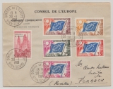 Frankreich, 1961, 173 Fr. MiF von Ausgaben zum Europarat, von Strasbourg nach Forbach