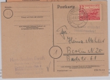 SBZ, Provinz Sachsen, 1946, Mi.- Nr.: 86 xa als EF, auf Fernpostkarte von Brandenburg nach Berlin, KB Dr. Jasch BPP:e+e!