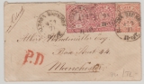NDP, 1871, Mi.- Nr.: 3 + 4 (2x) als MiF auf Auslandsbrief von Altona nach Manchester (GB)
