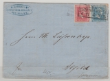 Preußen, 1862, Mi.- Nr.: 10 + 11 als MiF auf Fernbrief von Berlin nach Alfeld (Han.)