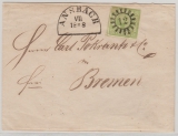 Bayern, 1853, Mi.- Nr.: 5 als EF auf Fernbrief von Ansbach nach Bremen