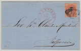 Chile, 1865, 5 Centavos (Vollrandig!) als EF auf Fernbrief von Santiago de Chile nach Valparaiso