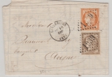 Frankreich, 1873, 30 + 40 Ct. MiF auf Fernbrief von Landrecies nach Avesnes