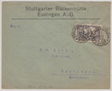 DR, Germania, 1922 (!), Mi.- Nr.: 96 II als EF auf Ortsbriefbrief innerhalb von Esslingen, selten!