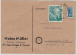 BRD, 1949, Mi.- Nr.: 111 als EF auf Fernpostkarte von Coppenbrügge nach Hagen